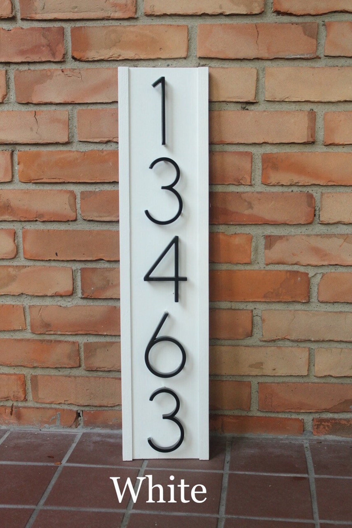 Vertical address plaque modern address sign housewarming Etsy