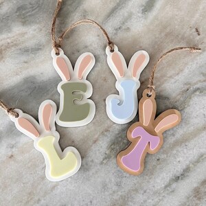 Personalisierte Osternest Tags | Osterhase Anhänger | Baby Osterkorb Tags | Personalisierte Ostergeschenk | Hase Namensschild | Boho Initiale