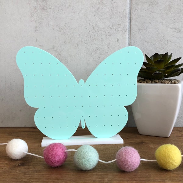 Colored Butterfly Earring Stand | Little Girl Earring Holder | Jewelry Organizer | Colored Acrylic Earring Stand | Butterfly Stand