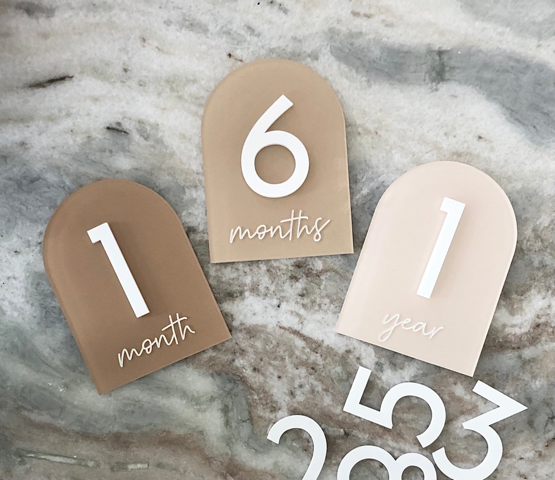 Nude Acrylic Baby Milestone Markers | Photo Props - Etsy