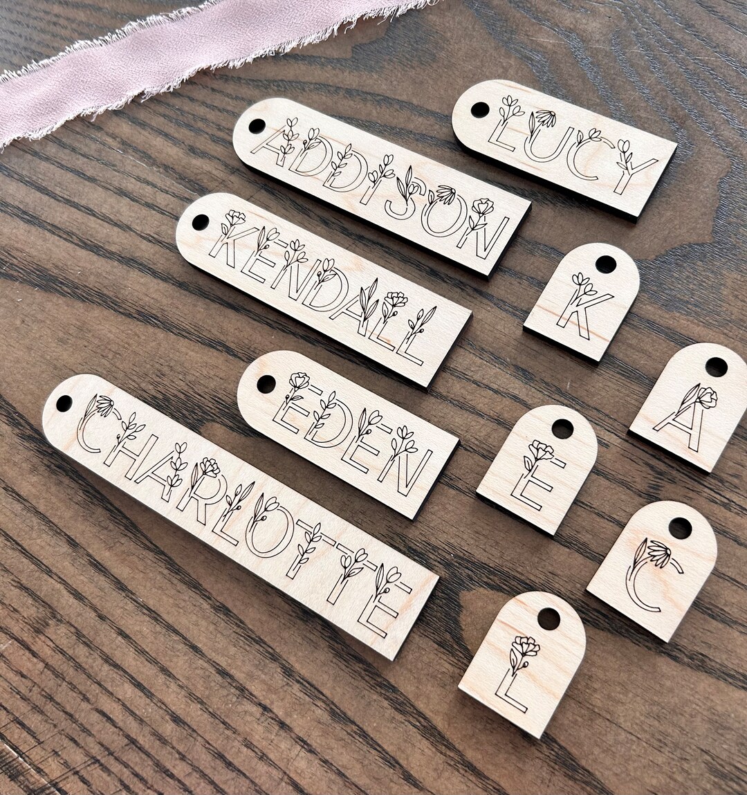 Custom Gift Tags Wood Gift Tags Initial Name Floral Custom Wood Gift Tag Christmas Gifts Baby