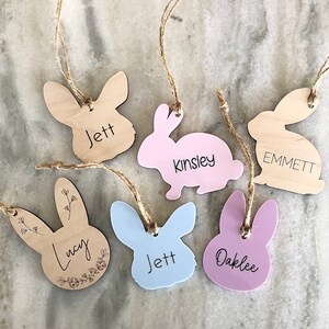 Personalized Easter Basket Tags | Easter Bunny Tags | Baby Easter Basket Tags | Personalized Easter Gift | Wooden Bunny Name Tag
