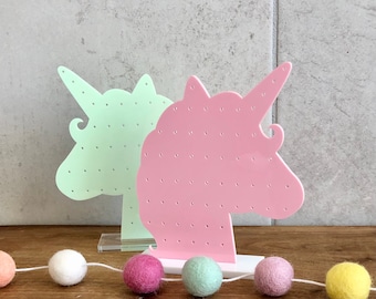 Colored Acrylic Unicorn Earring Stand | Little Girl Jewelry Organizer