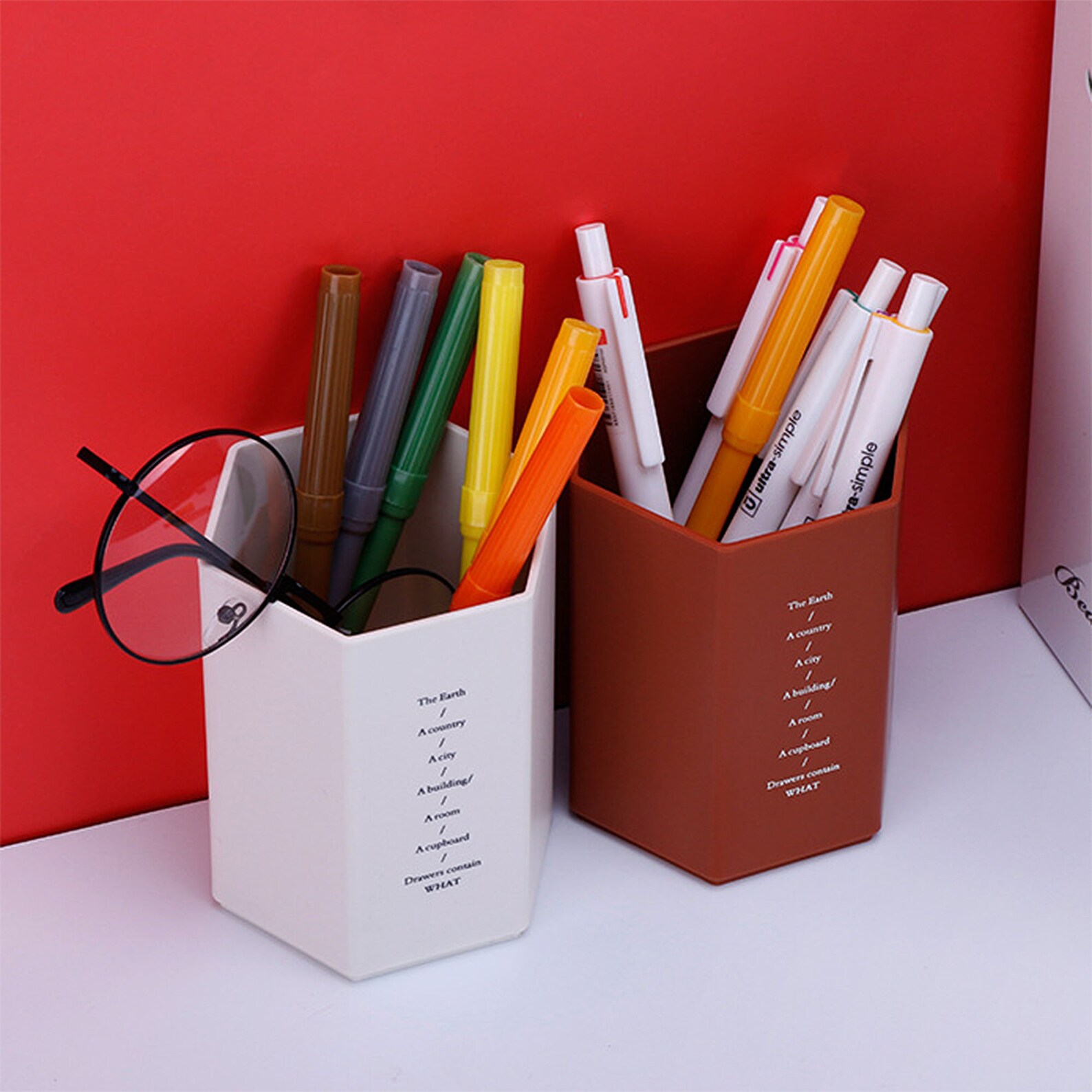 Geometric Pen Holder Hexagonal Pen Holder Stationery Storage Etsy