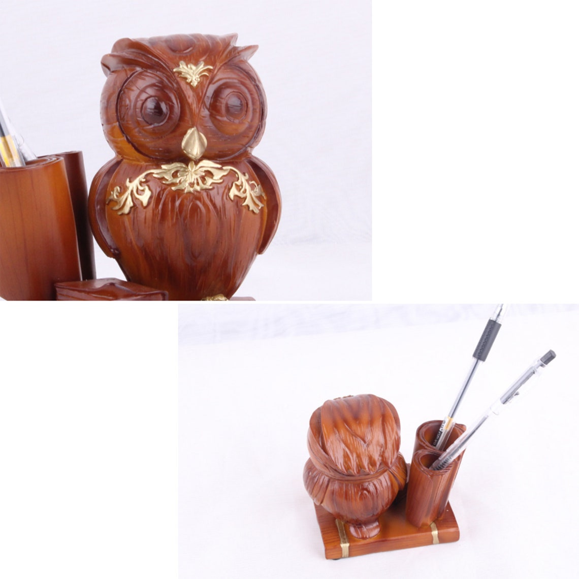 Animal Pen Holder Owl Pen Holder Creative Wood Color Small Etsy