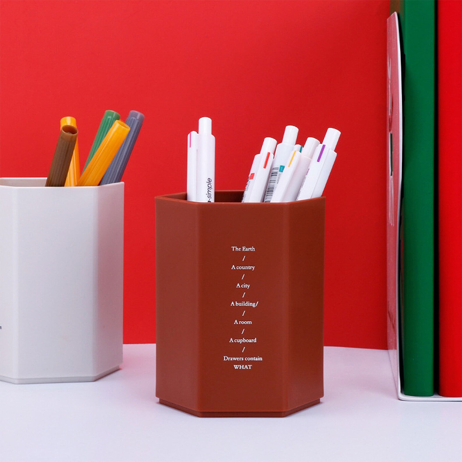 Geometric Pen Holder Hexagonal Pen Holder Stationery Storage Etsy