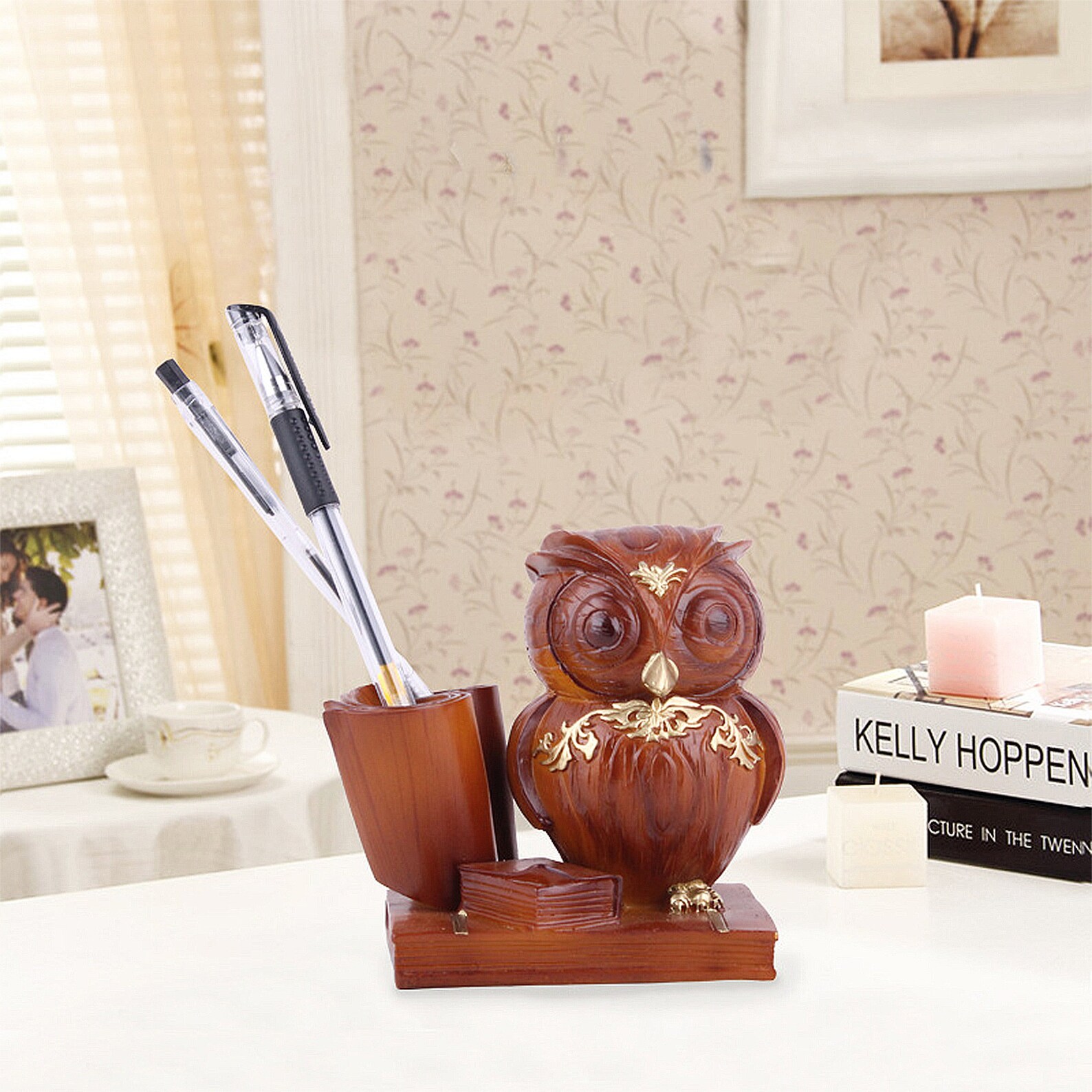 Animal Pen Holder Owl Pen Holder Creative Wood Color Small Etsy