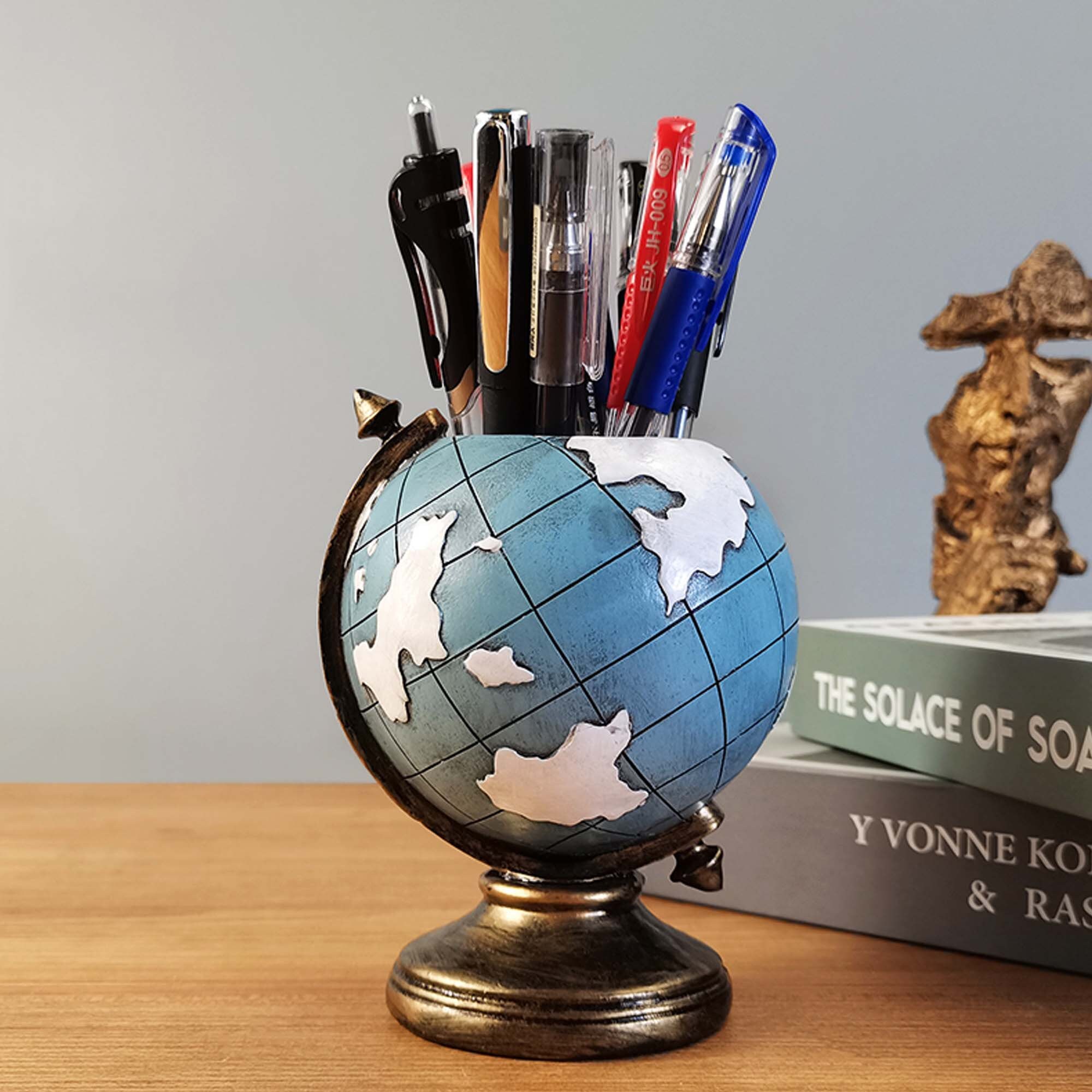 Stationery Storage Box Creative Pen Holder Globe Pen Holder Retro Pen