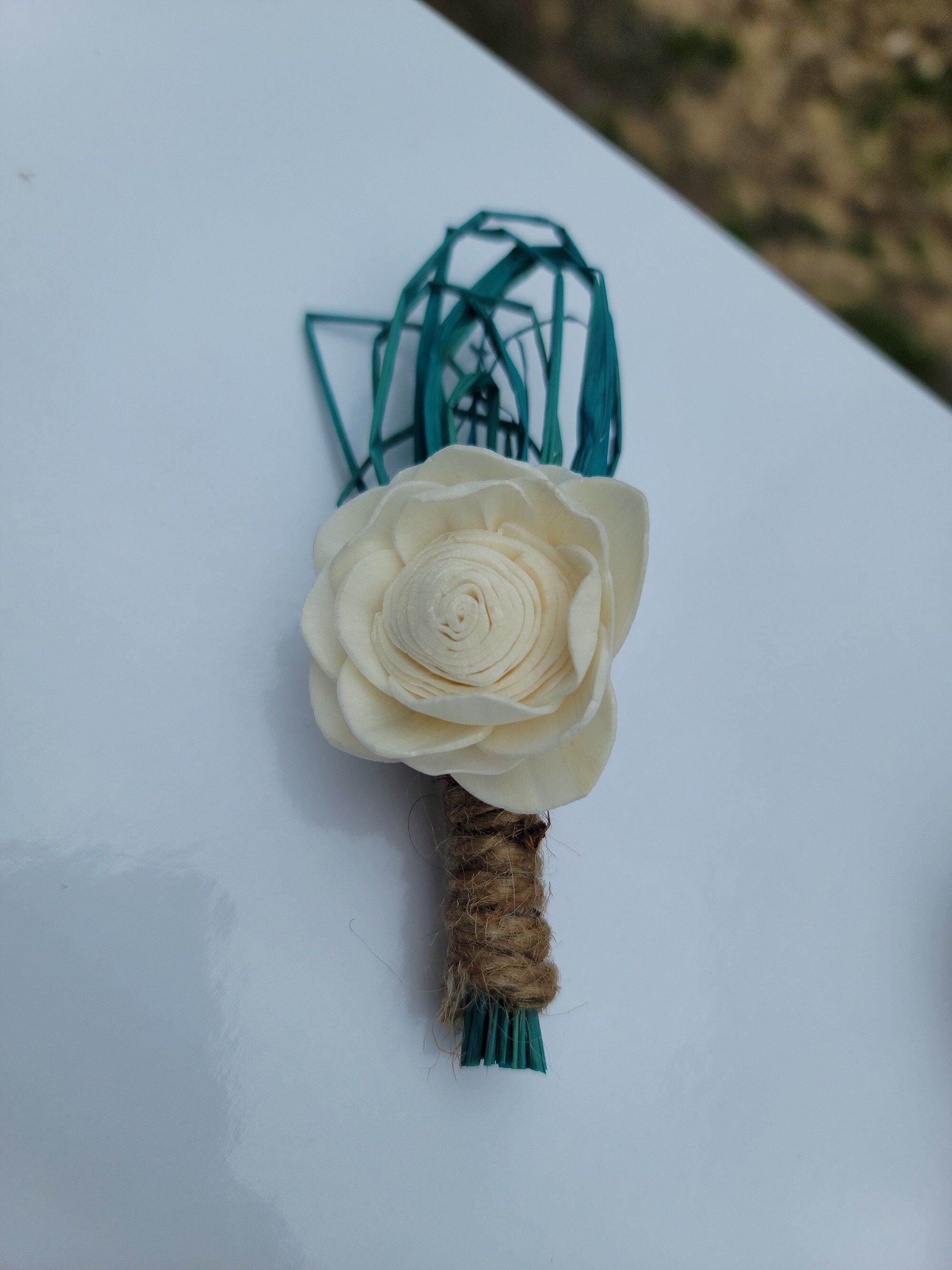 Sola Flower Boutonniere Blue Grooms Boutonniere Sola Wood Etsy UK