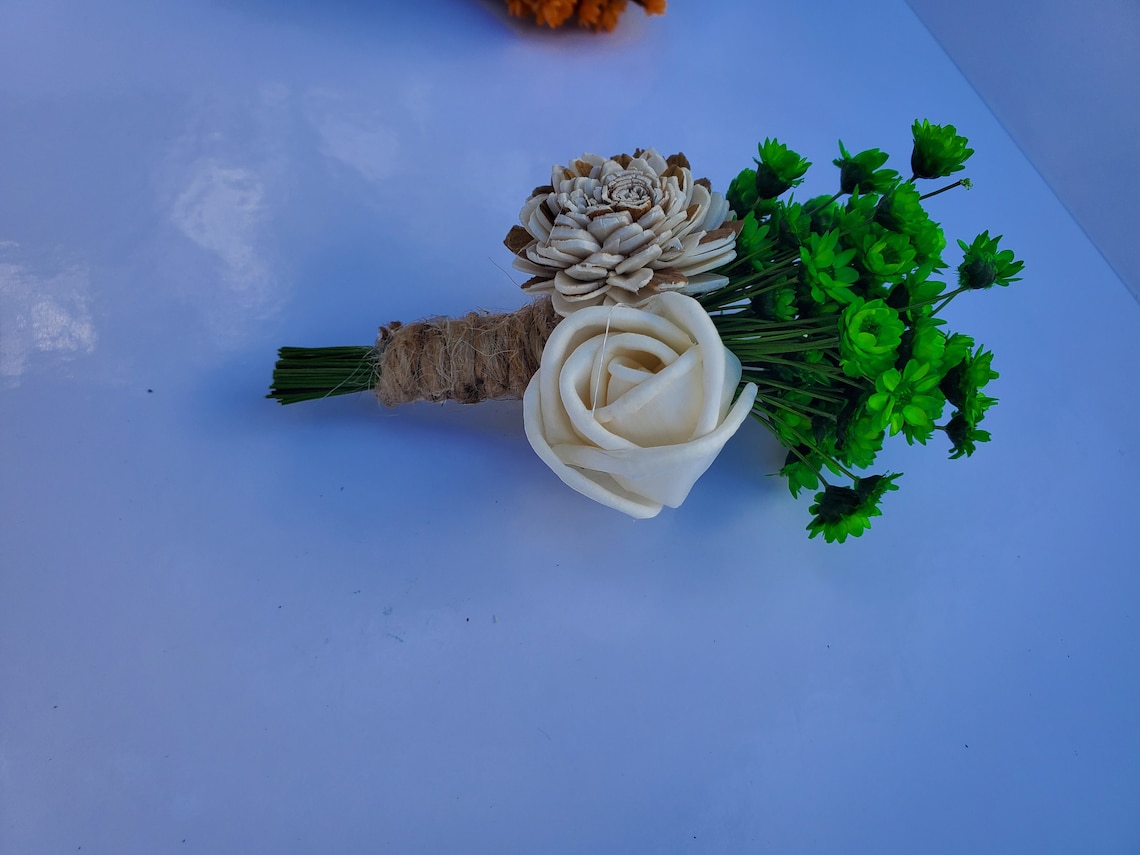 Sola Flower Boutonniere Grooms Boutonniere Sola Wood Flower Etsy