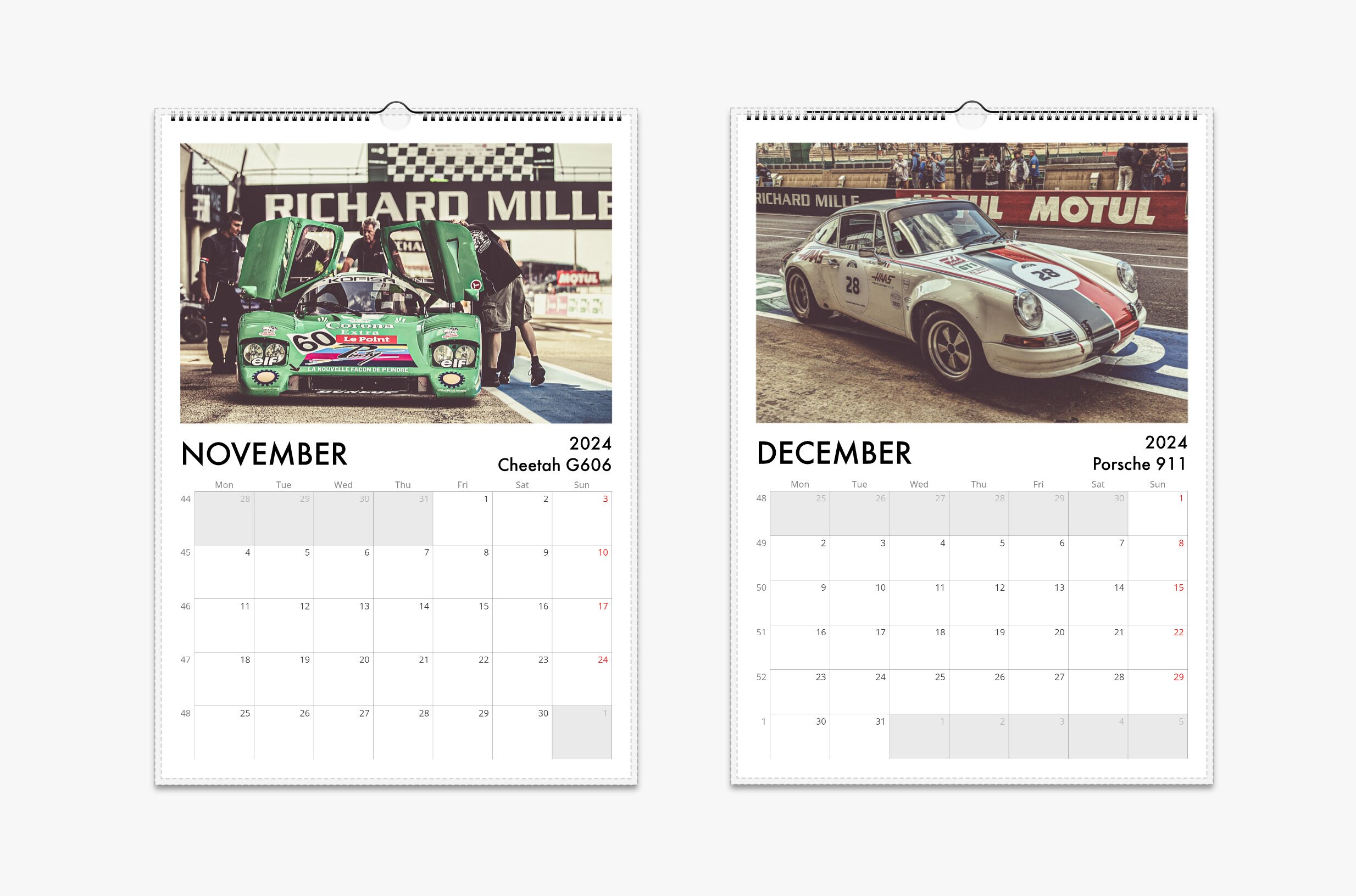 Classic Racing Cars 2024 Calendar Light Version Vintage Race Cars From