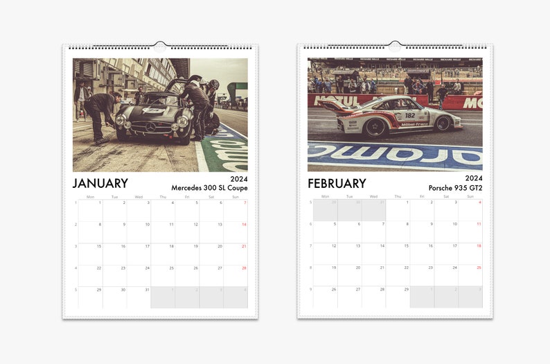 Classic Racing Cars 2024 Calendar Light Version Vintage Race Cars From