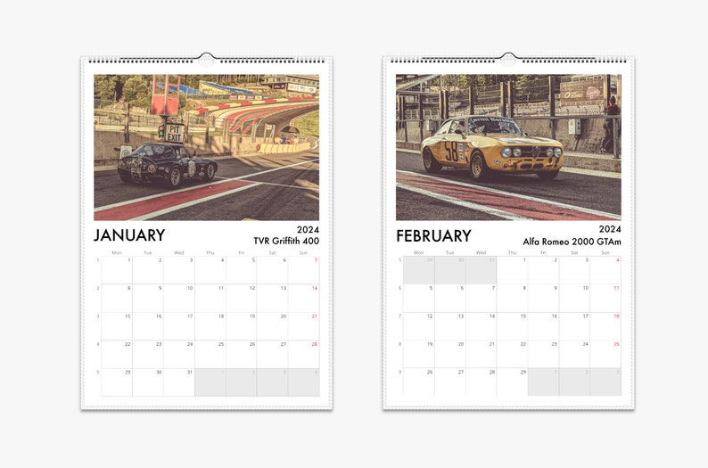 Classic Race Cars 2024 Calendar Light Version Vintage Racing From Spa