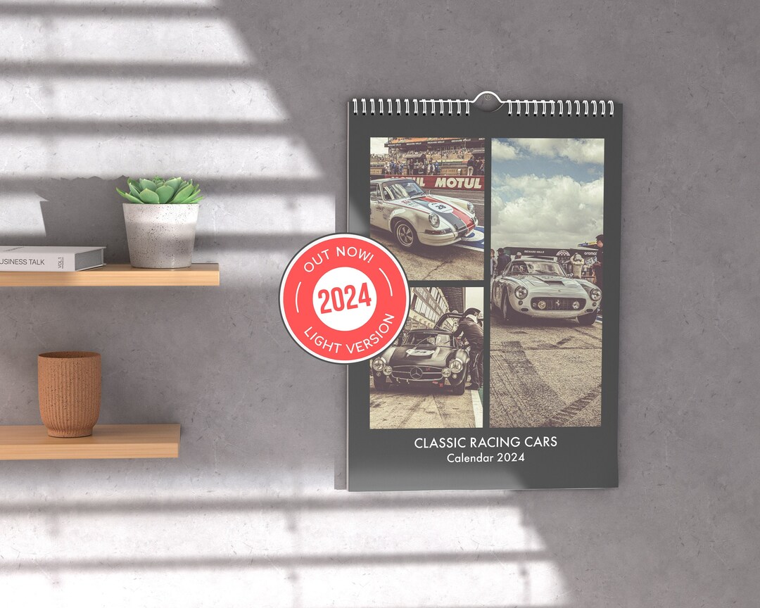 Classic Racing Cars 2024 Calendar Light Version Vintage Race Cars From