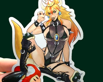 Bowsette | Vinyl Water Resistant | Super Mario | Good for Water bottles or Laptop Decal