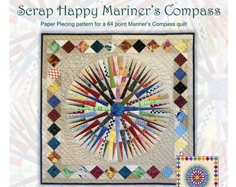 Scrap Happy Mariner's Compass Quilt Pattern