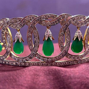 American Diamond Tiaras, 15.25ct Diamond, Silver Purity 92.5 ,Handmade Tiaras/Crown Zircon Tiaras/Crown
