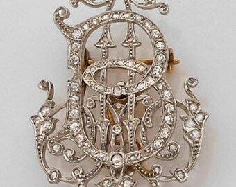 Beautiful American diamond (Zircon) and Silver Brooch, Silver Purity 92.5,Handmade Royal Rose cut diamonds Brooch