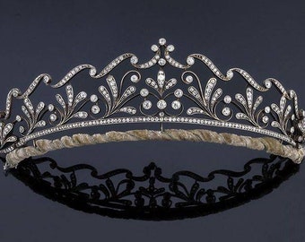 Victorian Rose Cut Diamond Tiaras, 8.12ct Diamond,  Silver Purity 92.5 ,Handmade Tiaras/Crown