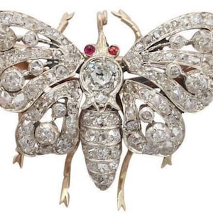 Zircon Butterfly brooch /Butterfly American diamonds and Ruby Silver Brooch, Silver Purity 92.5,Handmade Ruby butterfly Brooch