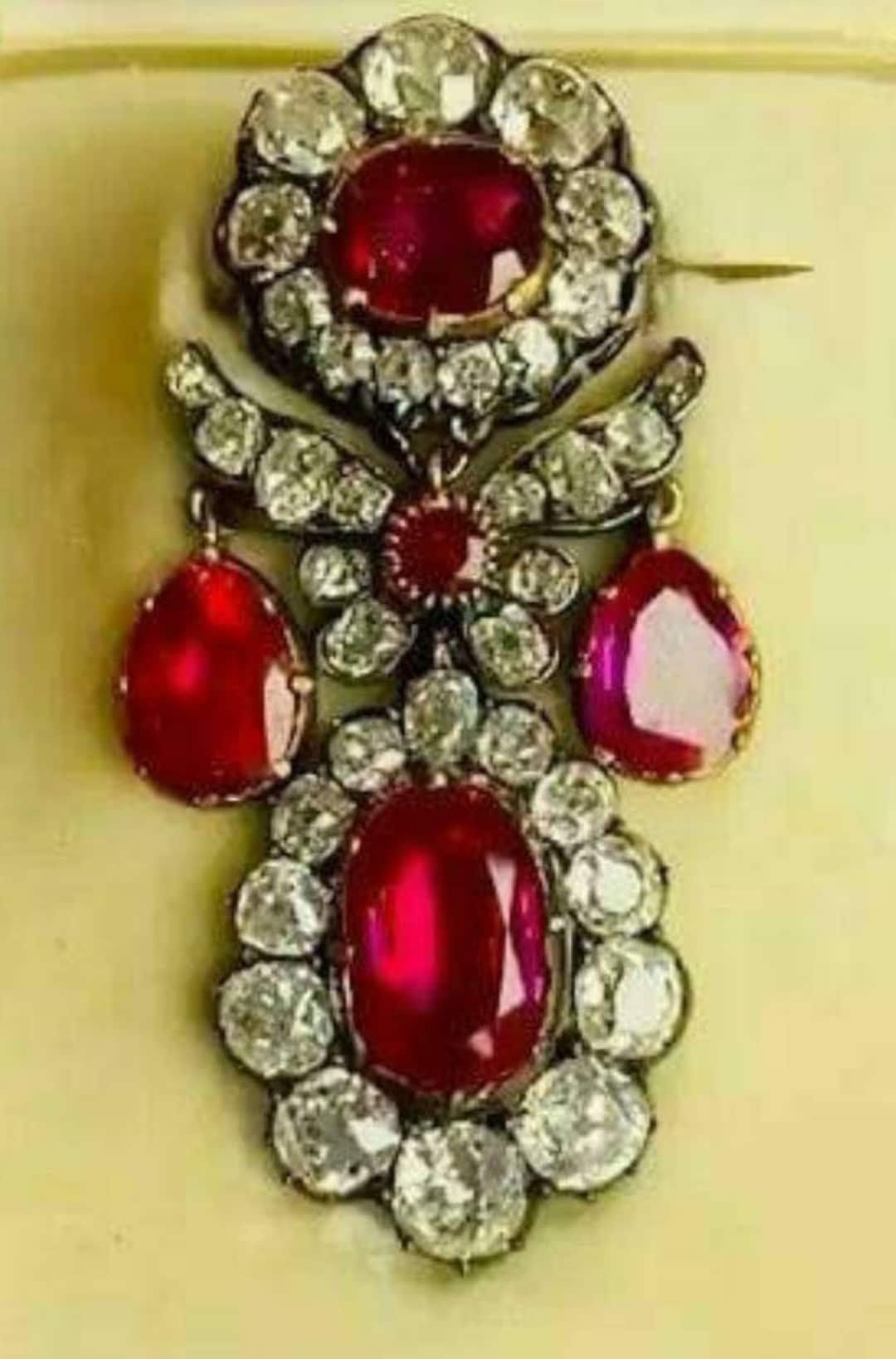 Ruby Purity Beautiful Zircon and Ruby Silver Brooch, Silver Purity 92.5,handmade ...