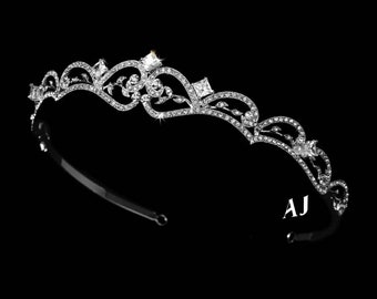 Victorian American Diamond Tiaras, 9.02ct Diamond,  Silver Purity 92.5 ,Handmade Tiaras/Crown / Wedding Tiaras/Crown