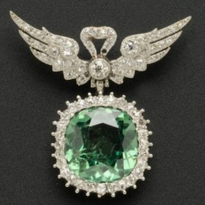 Beautiful Zircon and Emerald  Silver Brooch, Silver Purity 92.5,Handmade Brooch/ Zircon Emerald  brooch
