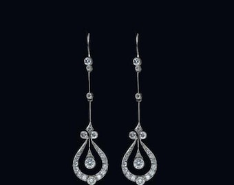 Victorian Rose cut  Diamond Earrings,  2.25ct Diamond, Silver Purity 92.5,  Handmade Earrings