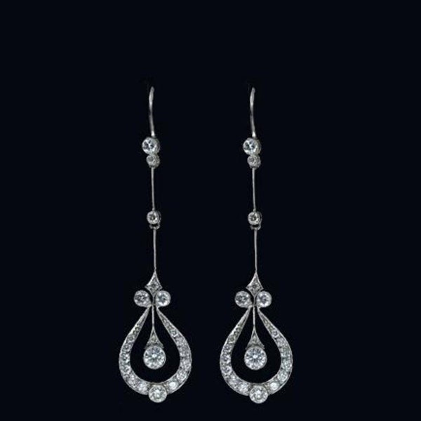 Victorian Rose cut  Diamond Earrings,  2.25ct Diamond, Silver Purity 92.5,  Handmade Earrings