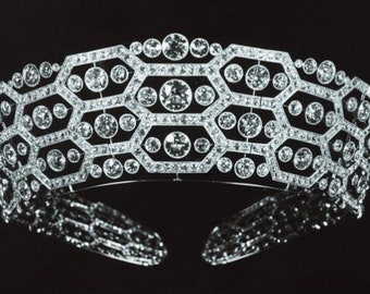 Victorian American Diamond Tiaras, 14.29ct Diamond,  Silver Purity 92.5 ,Handmade Tiaras/Crown / Wedding Tiaras/Crown