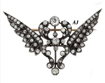 アンティークビクトリア朝の925シルバーローズカットダイヤモンド