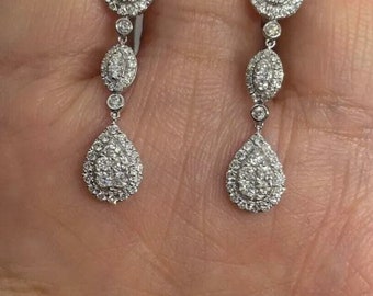 American Diamonds Earrings, Zircon earrings Silver Purity 92.5,  Handmade Earrings