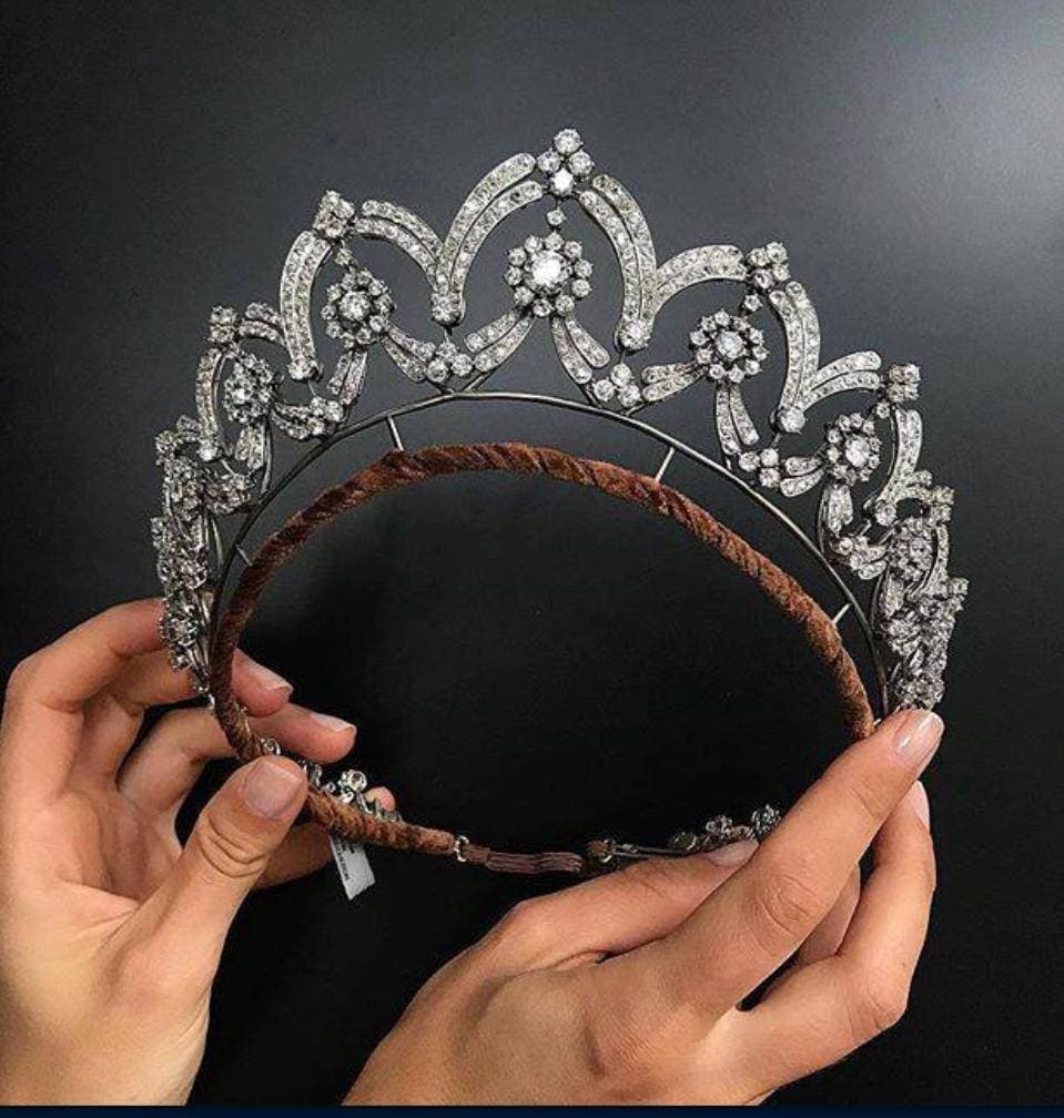 Victorian Rose Cut Diamond Tiaras 20.12ct Diamond Silver Purity 92.5 handmade Tiaras crown Wedding Tiaras crown Etsy