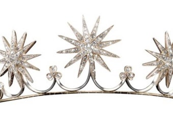 Victorian Rose Cut Diamond and Pearl Tiaras, 6.78ct Diamond,  Silver Purity 92.5 ,Handmade Pearl Tiaras/Crown