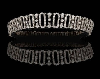 Diademi di diamanti con taglio a rosa Art Déco, diamante da 10,32 ct, purezza d'argento 92,5, diademi/corona fatti a mano/diademi nuziali/corona