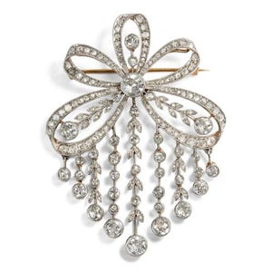 Beautiful American diamond (Zircon) Silver Brooch, Silver Purity 92.5,Handmade Brooch/ Stylish brooch