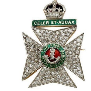 Royal badgd Zircon brooch with Green and Red Enamel Brooch, Silver Purity 92.5,Handmade Brooch/Zircon brooch