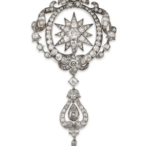 Beautiful American diamond (Zircon) Silver Star Brooch, Silver Purity 92.5,Handmade star Brooch/ Stylish brooch