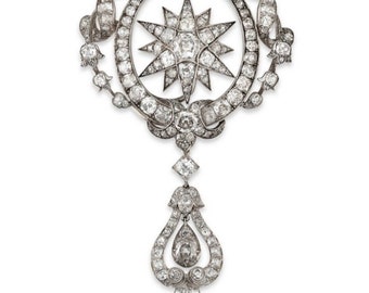Beautiful American diamond (Zircon) Silver Star Brooch, Silver Purity 92.5,Handmade star Brooch/ Stylish brooch