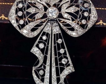 Beautiful American diamond (Zircon) Silver Brooch, Silver Purity 92.5,Handmade Brooch/ Stylish brooch