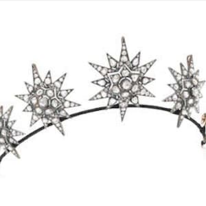 Victorian Rose Cut / Uncut Polki Diamond Tiaras, 10.12ct Diamond,  Silver Purity 92.5 ,Handmade Tiaras/Crown
