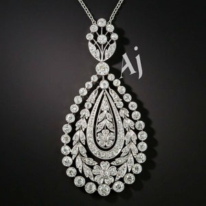 Victorian Rosecut Diamond Pendant, Silver Purity 92.5,Handmade pendant/ Wedding Pendant