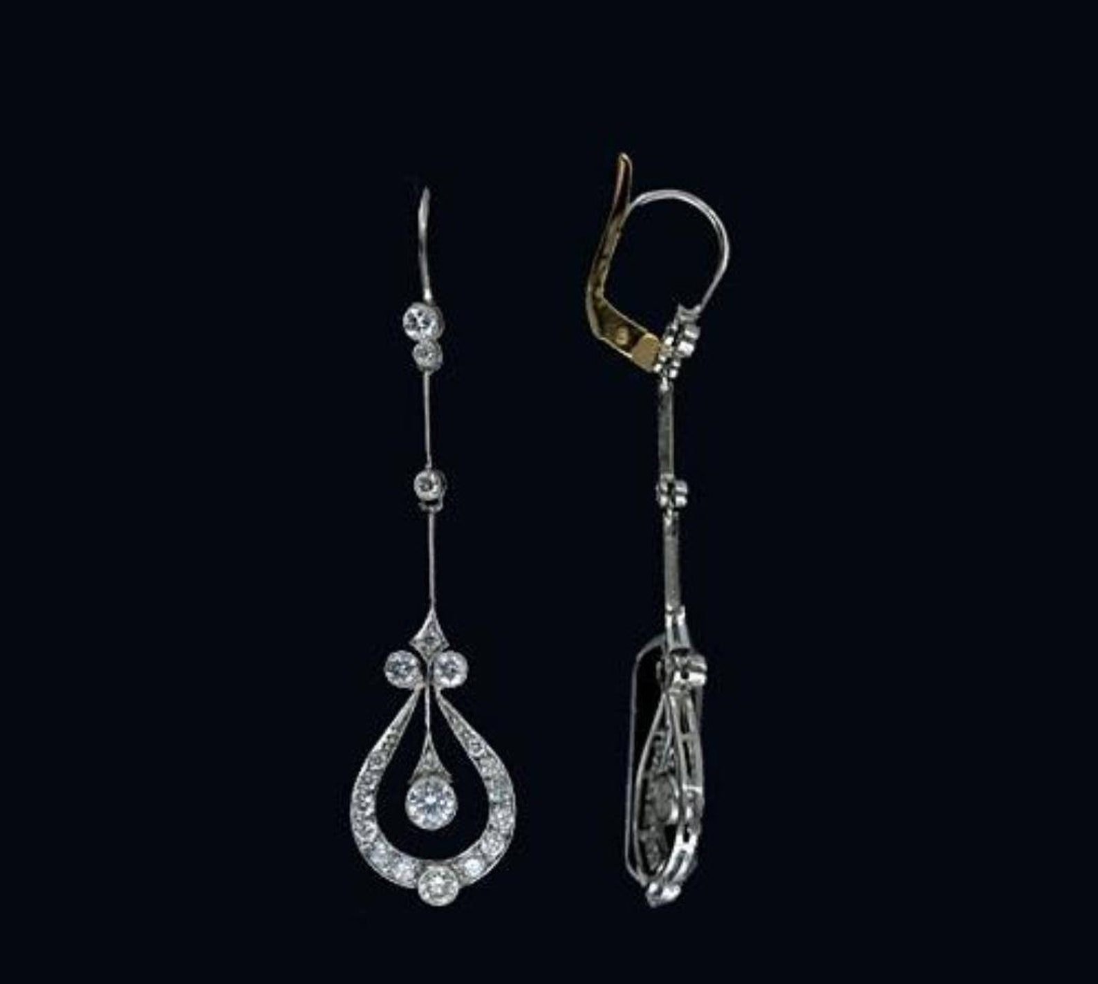 Victorian Rose Cut Diamond Earrings 2.25ct Diamond Silver - Etsy