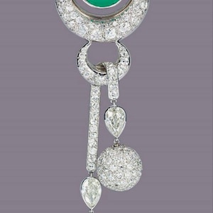 Beautiful Zircon and Emerald Silver Brooch, Silver Purity 92.5,Handmade Brooch/ Zircon Emerald brooch
