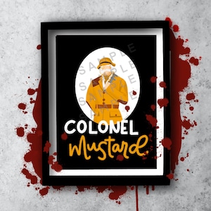 Colonel Mustard – CLUE-Charakterkarten – Digitale Kunstwerke zum Herunterladen von Dateien