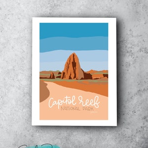 Capitol Reef National Park DIGITAL Travel Poster - INSTANT DOWNLOAD