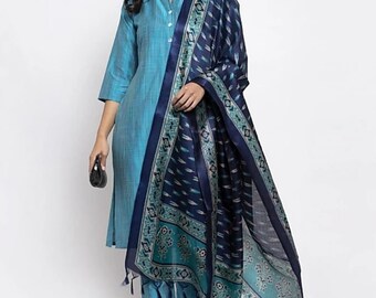 Women Festive Party Wear Bollywood Kurta Silk Kurti Indian Ethnic Wear Pakistani suit for women Black Silk Kurta Palazzo set