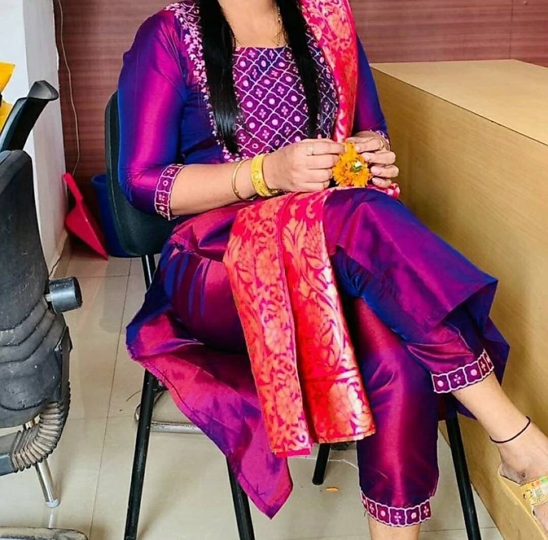 Cotton silk cheap churidar designs