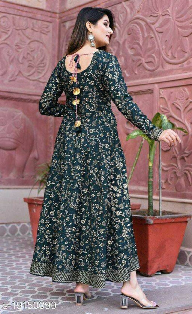 Anarkali Kurta Anarkali Gown Kurti With Dori Indian Dress - Etsy