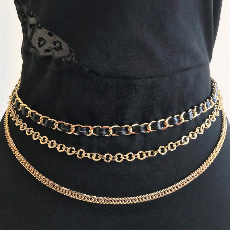 thin gold chain belt